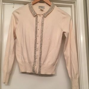 Ivory beaded cardigan sweater